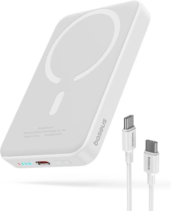 Baseus Magsafe Power Bank, Batería Externa Magnética 10000mAh Inalámbrica para iPhone